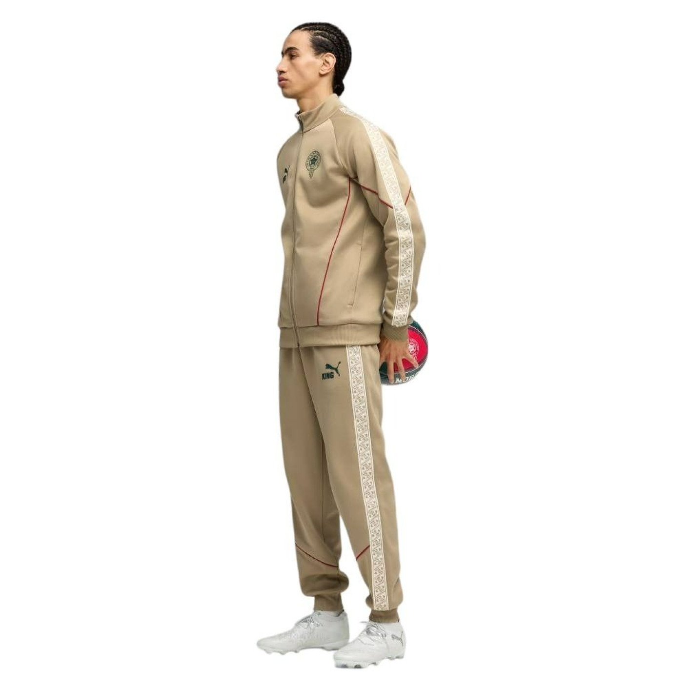 PUMA Marokko KING Anthem Trainingspak Full-Zip 2026-2028 Beige Rood Groen