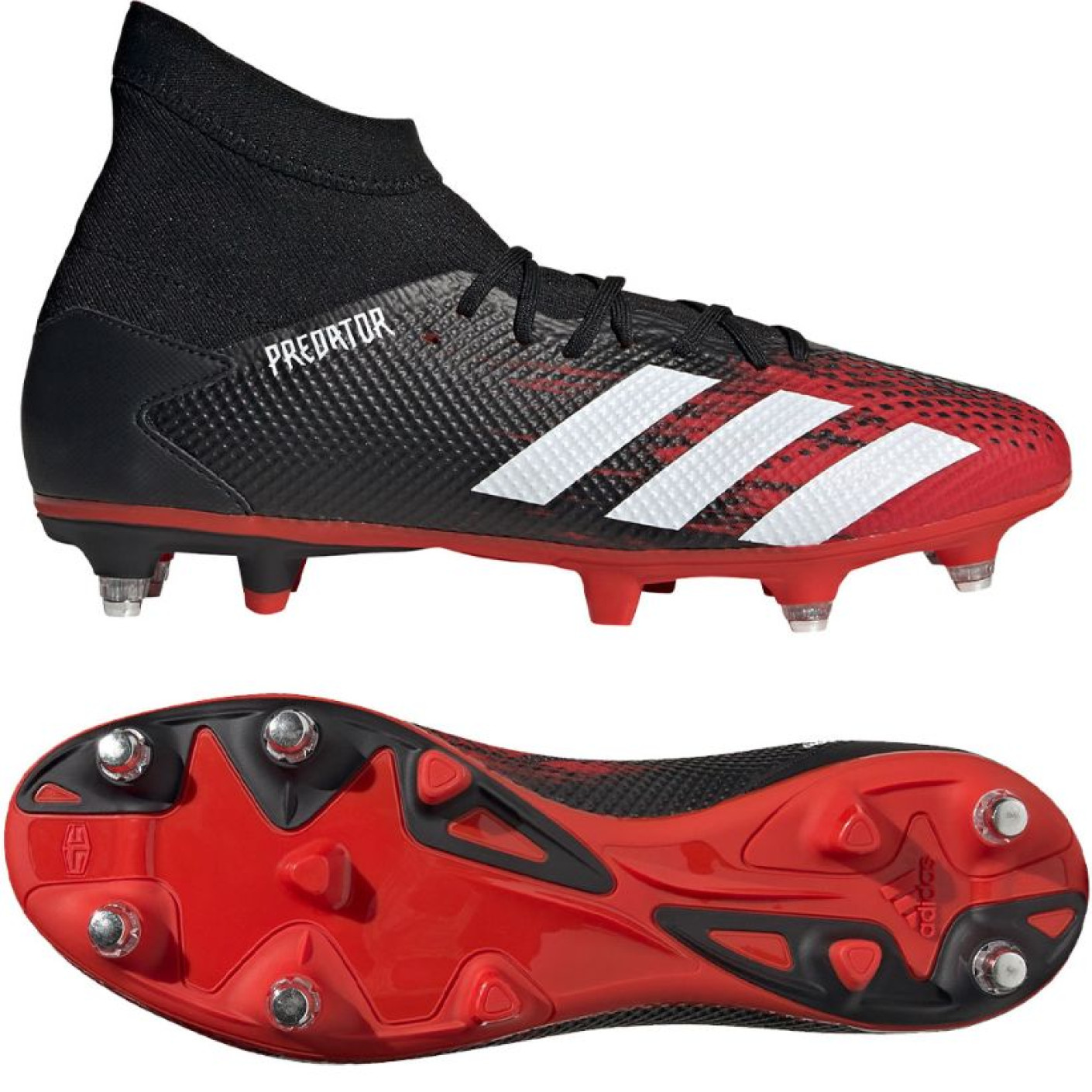 adidas PREDATOR 20.3 Ijzeren Nop Voetbalschoenen (SG) Zwart Wit Rood