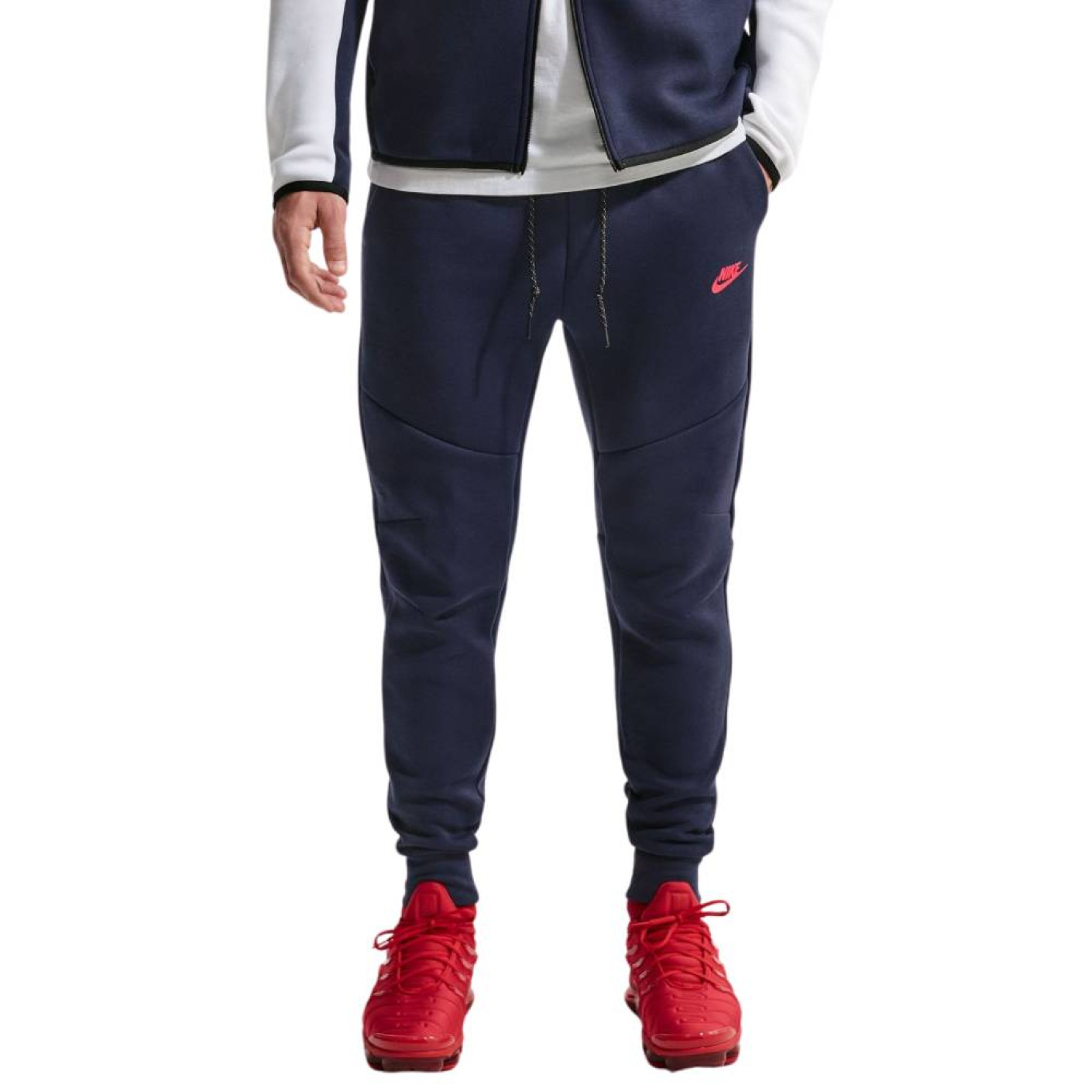 Nike Tech Fleece Sportswear Joggingbroek Donkerblauw Felrood