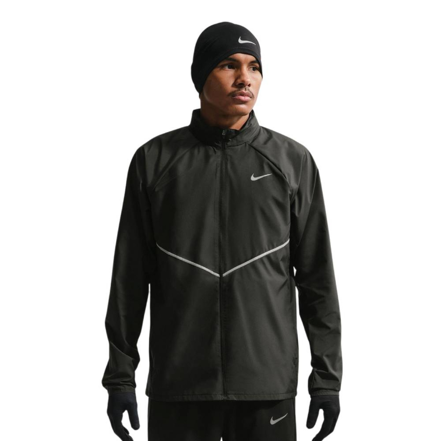 Veste d'entraînement Nike Miler UV Repel Stride noir et argent