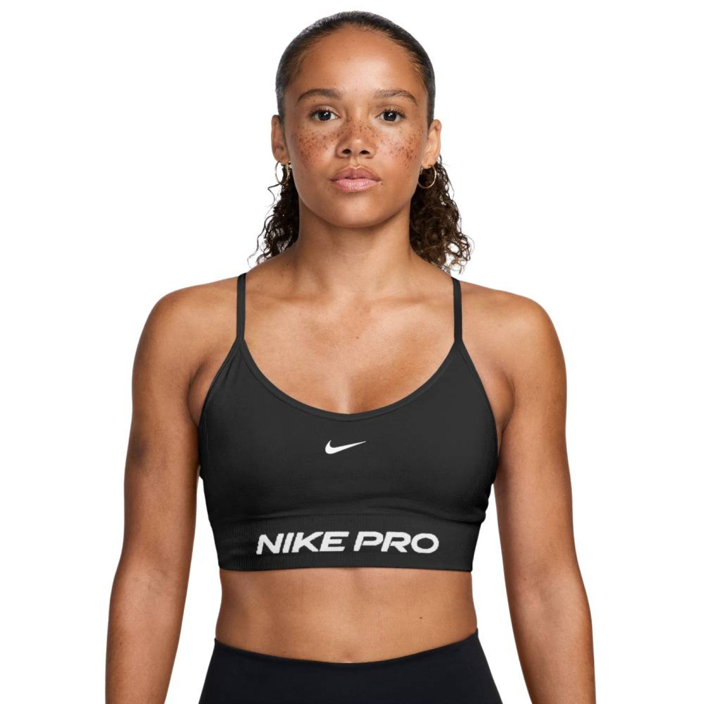 Soutien-gorge de sport Nike Pro Seamless pour Femmes, noir et blanc