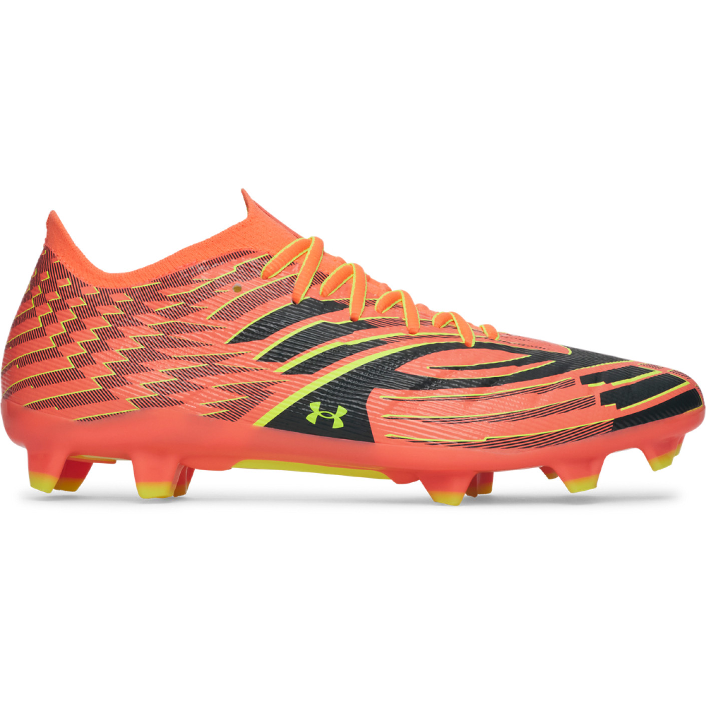 Under Armour Shadow Pro 4 Gazon Naturel Chaussures de Foot (FG) Orange Jaune Noir