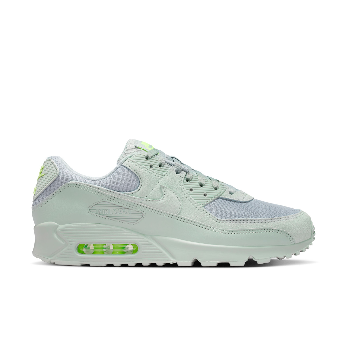 Nike Air Max 90 Baskets Vert Clair Gris Argenté Vert Vif