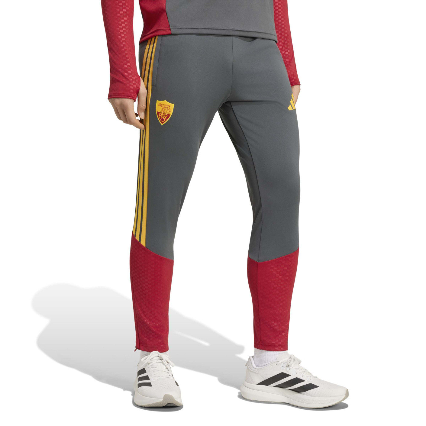 Pantalon d'entraînement adidas AS Roma 2026-2027 gris foncé rouge orange