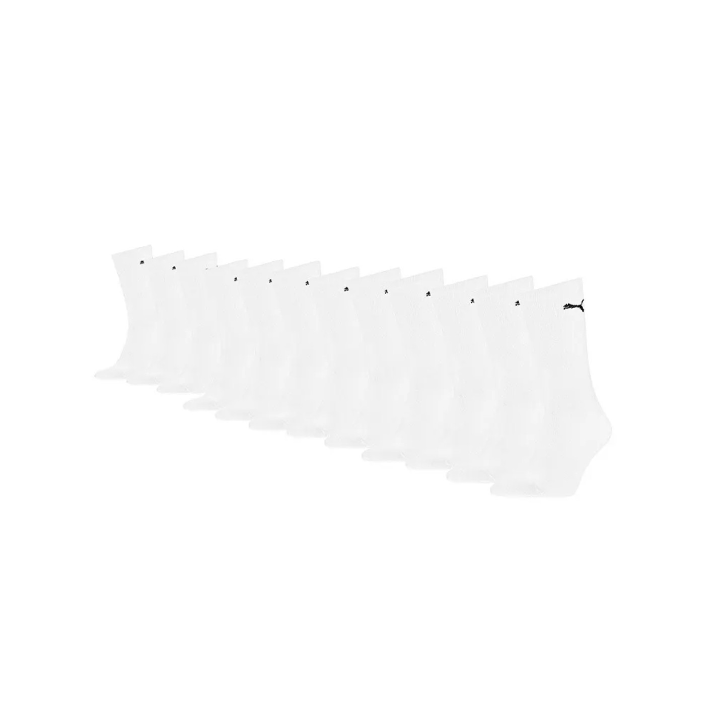 PUMA Crew Chaussettes de Sport 12-Pack Blanc Noir