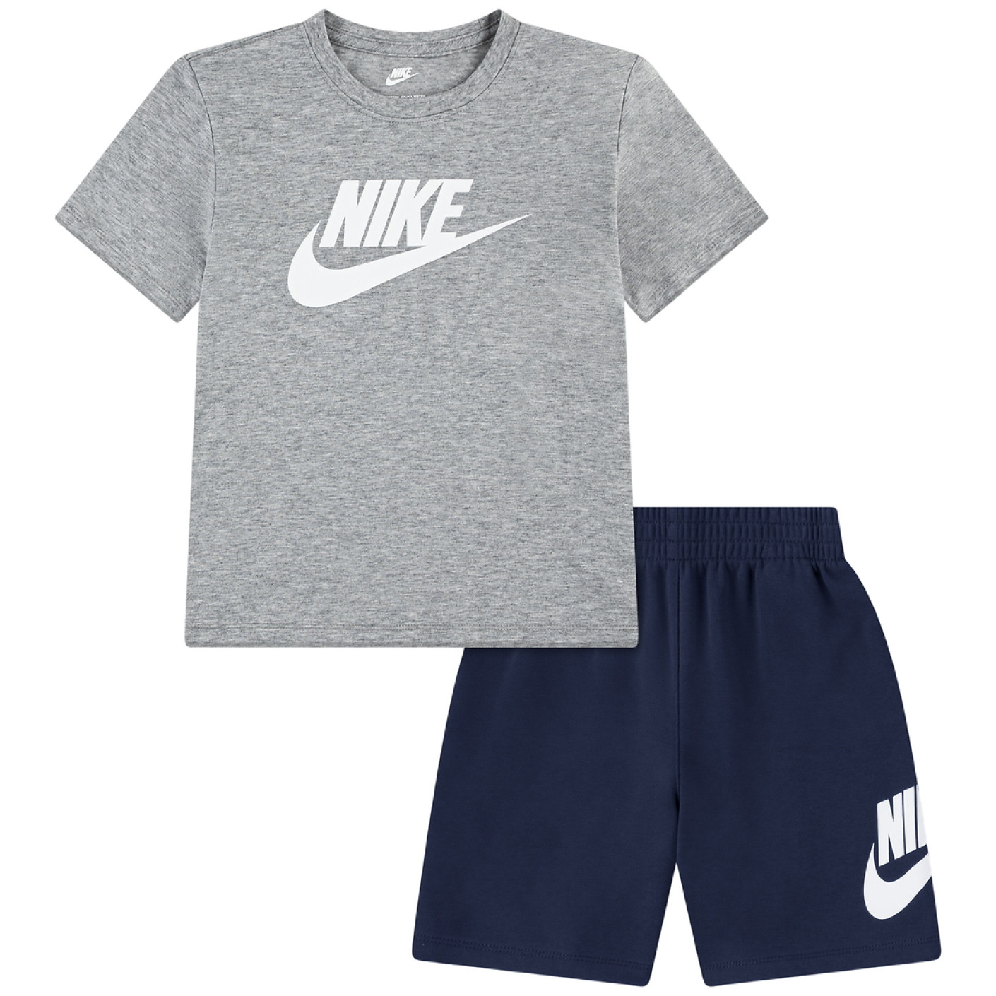 Ensemble d'été Nike Club pour enfants d'âge préscolaire gris bleu foncé blanc
