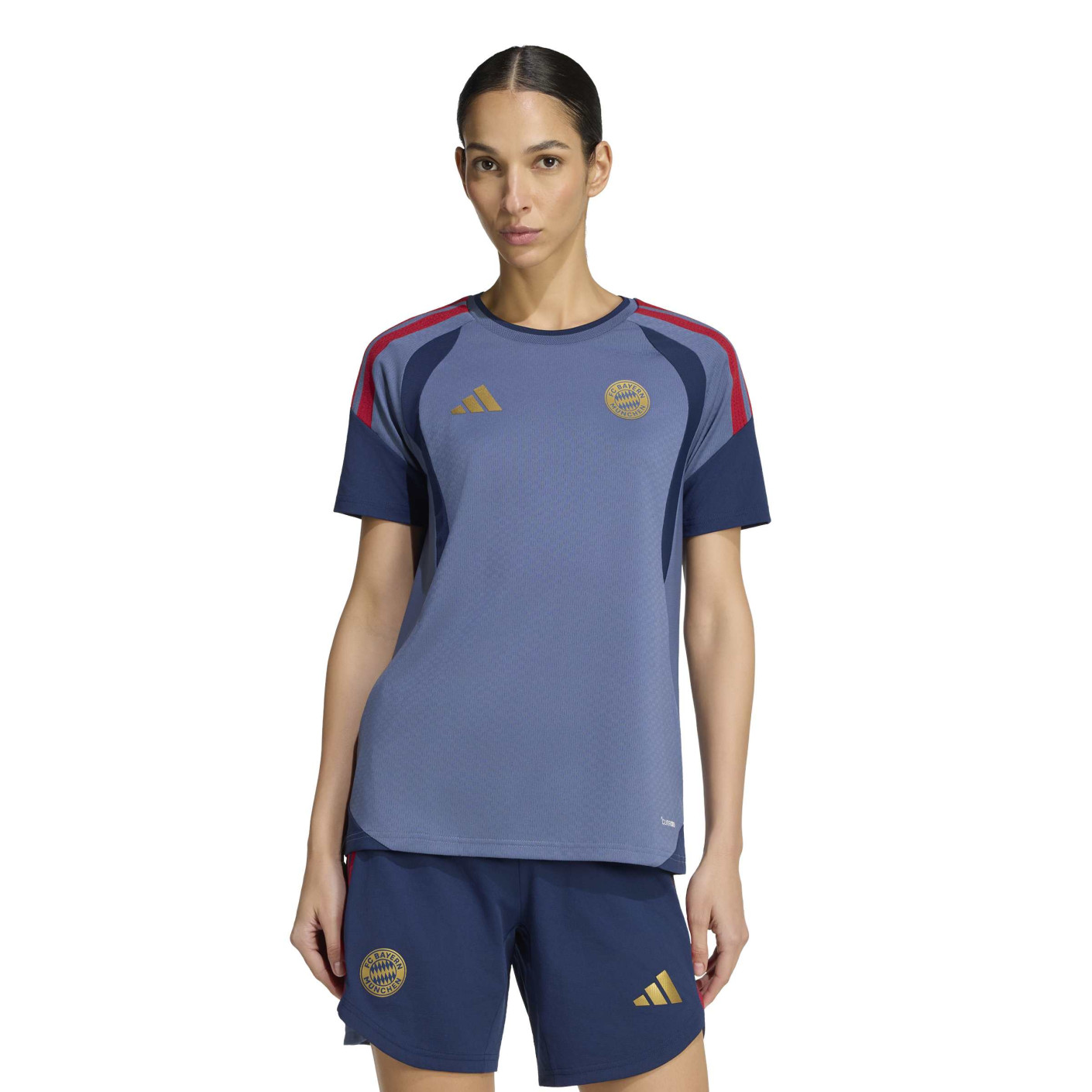 adidas Bayern Munich Maillot d'Entraînement 2026-2027 Femmes Bleu Foncé Rouge Doré