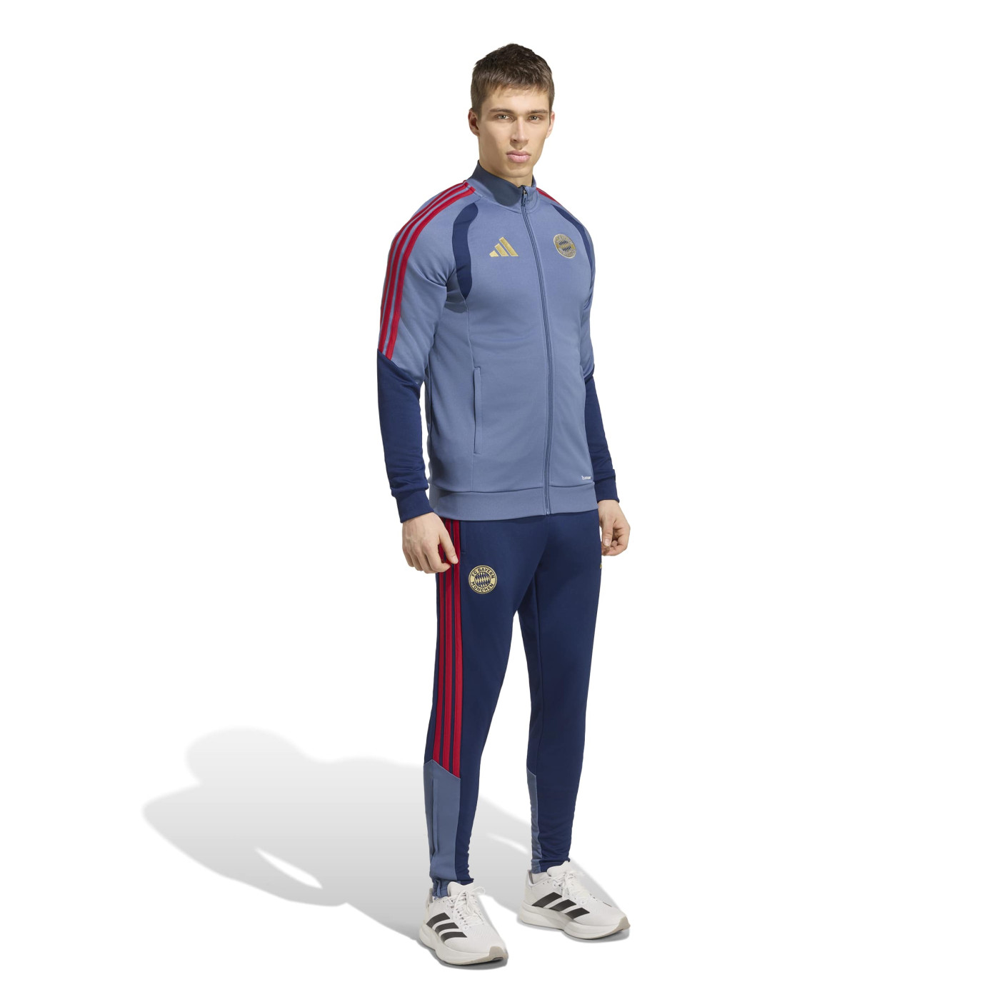 adidas Bayern München Trainingspak Full-Zip 2026-2027 Donkerblauw Rood Goud