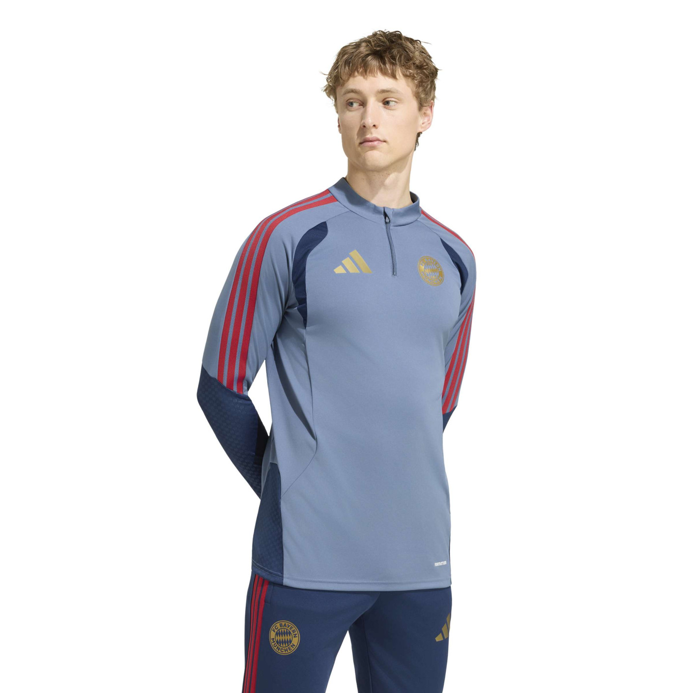 adidas Bayern München Trainingstrui 1/4-Zip 2026-2027 Donkerblauw Rood Goud