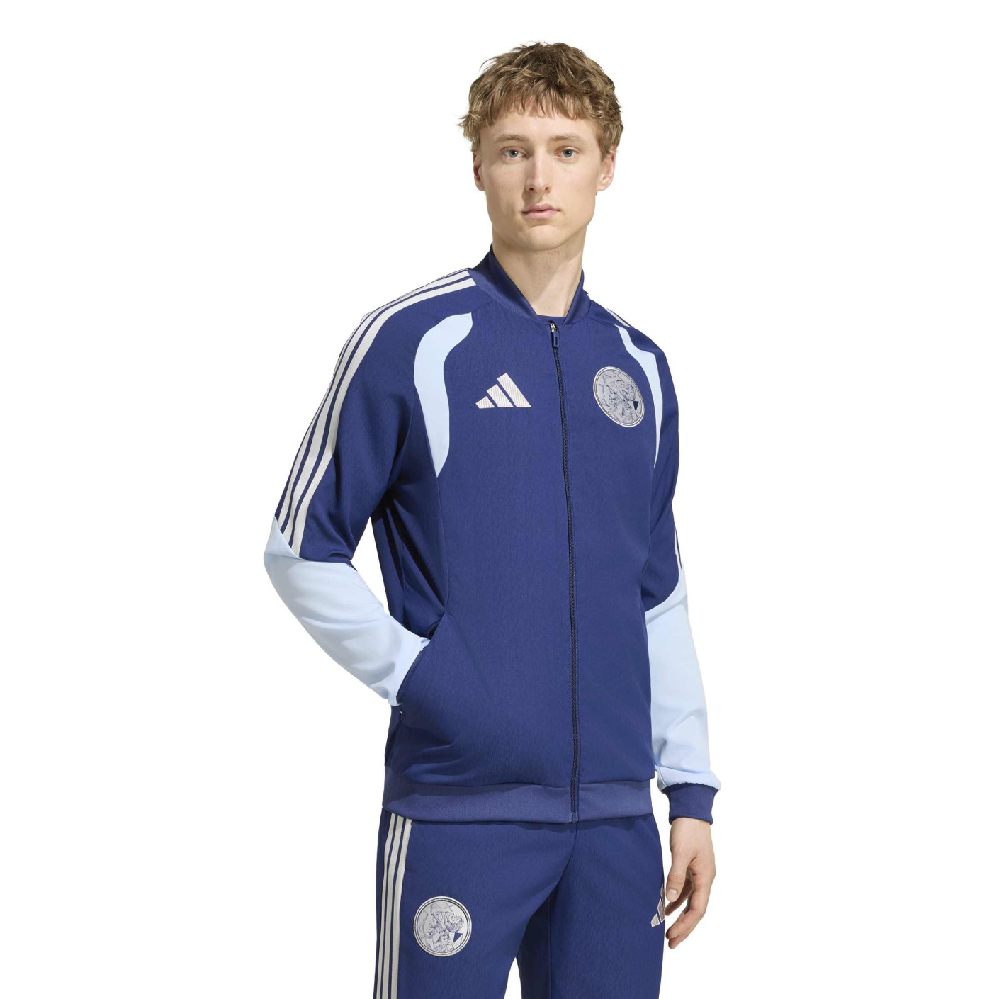 adidas Ajax Presentatie Trainingsjack 2026-2027 Donkerblauw Lichtblauw