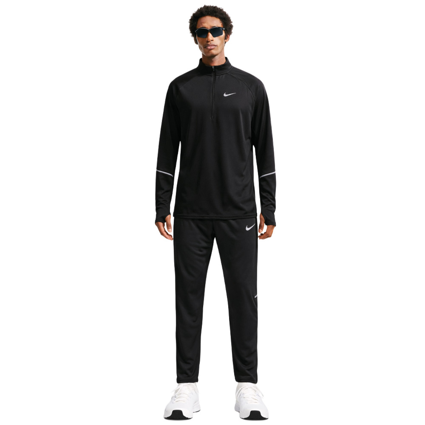 Nike Miler UV Trainingspak 1/4-Zip Zwart Zilver