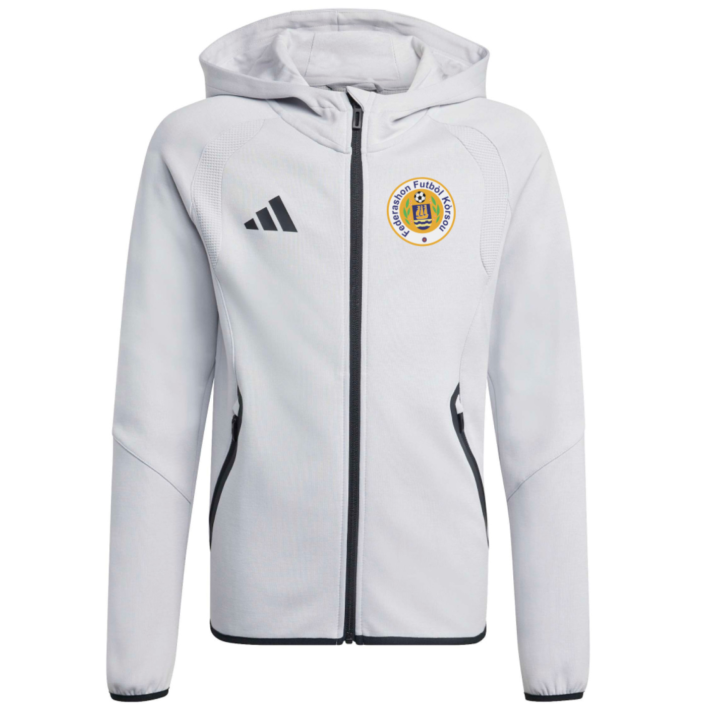 Gilet de voyage adidas FFK Curaçao Tiro Travel gris pour enfants 2026-2028
