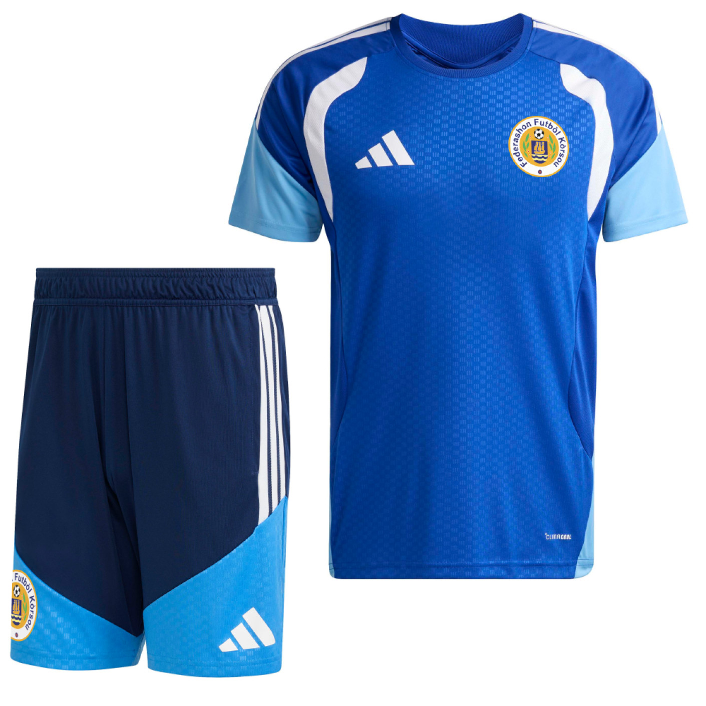 Kit d'entraînement adidas FFK Curaçao 2026-2028 Bleu