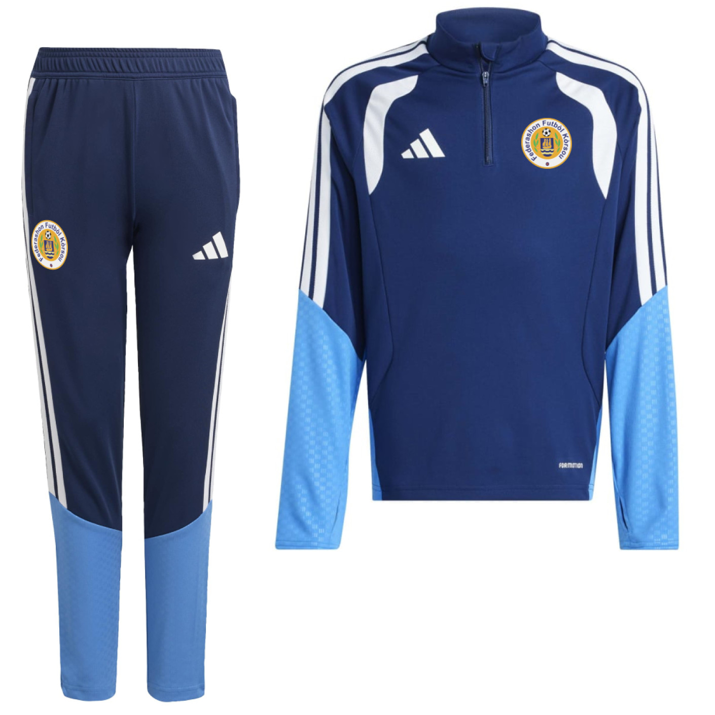 Survêtement adidas FFK Curaçao 1/4-Zip 2026-2028 bleu foncé pour enfants