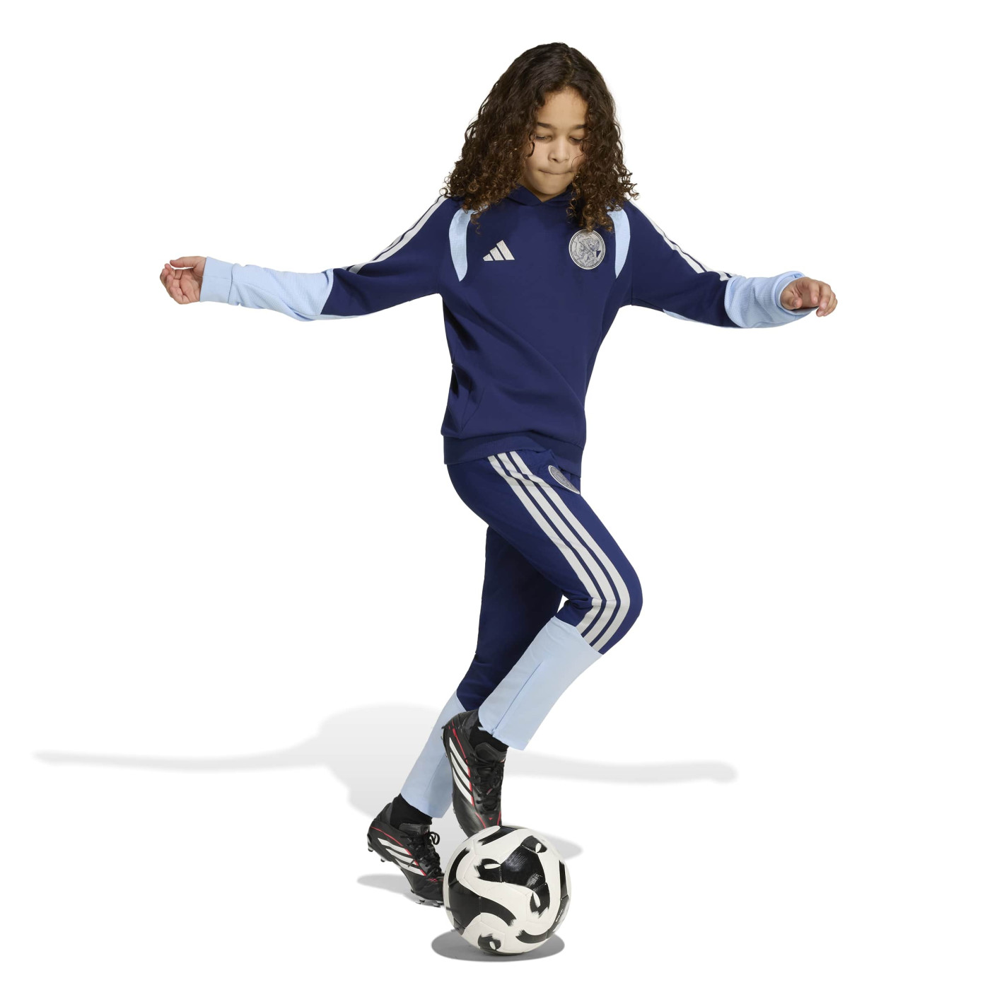 adidas Ajax Trainingspak Hooded 2026-2027 Kids Donkerblauw Lichtblauw