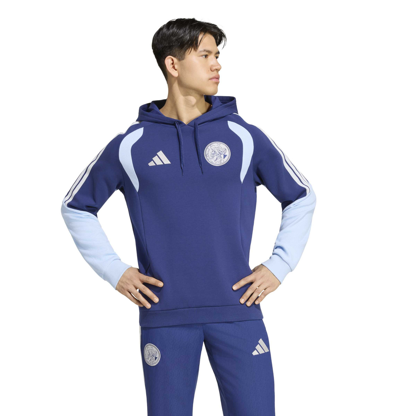 Sweat à capuche adidas Ajax 2026-2027 bleu foncé bleu clair