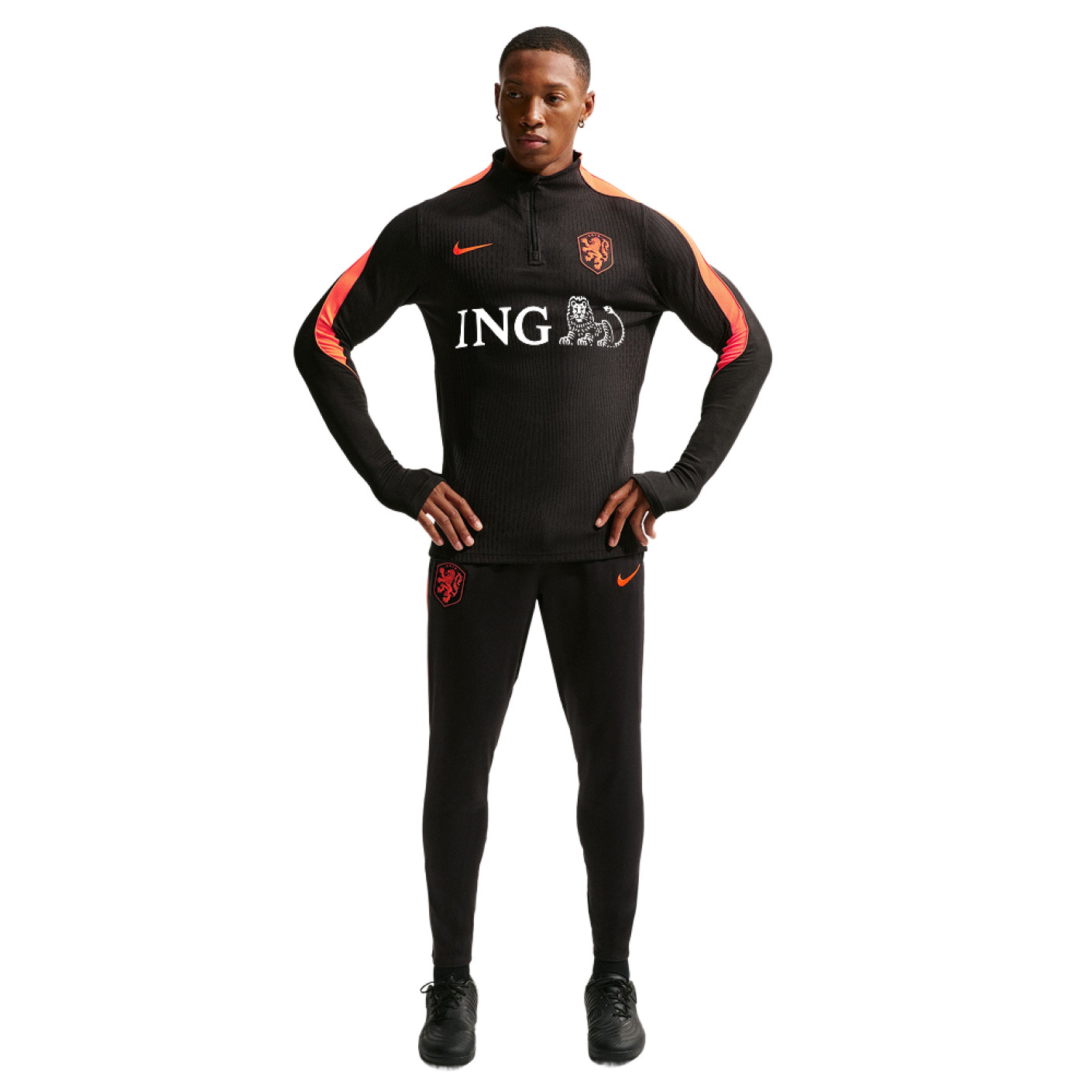 Nike Pays-Bas Strike Elite Survêtement 1/4-Zip 2026-2028 Noir Orange