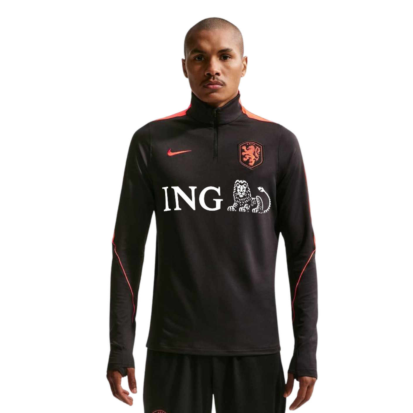 Nike Nederland Strike Trainingstrui 1/4-Zip 2026-2028 Zwart Oranje
