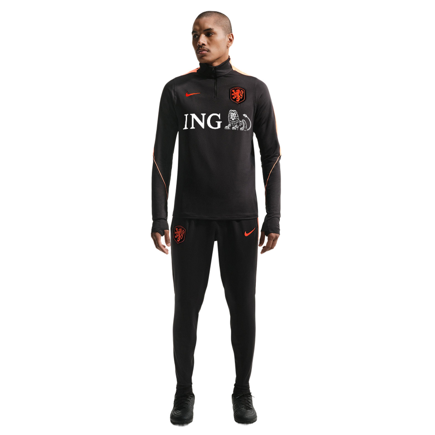 Survêtement Nike Netherlands Strike 1/4-Zip 2026-2028 noir orange