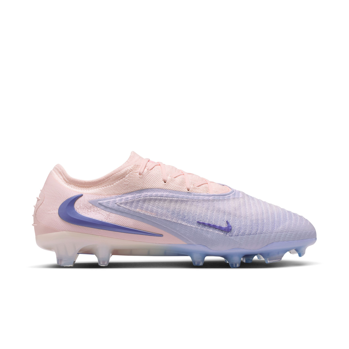 Nike Phantom 6 Low LV8 Elite Gazon Naturel Chaussures de Foot (FG) Blanc Cassé Bleu Clair Bleu