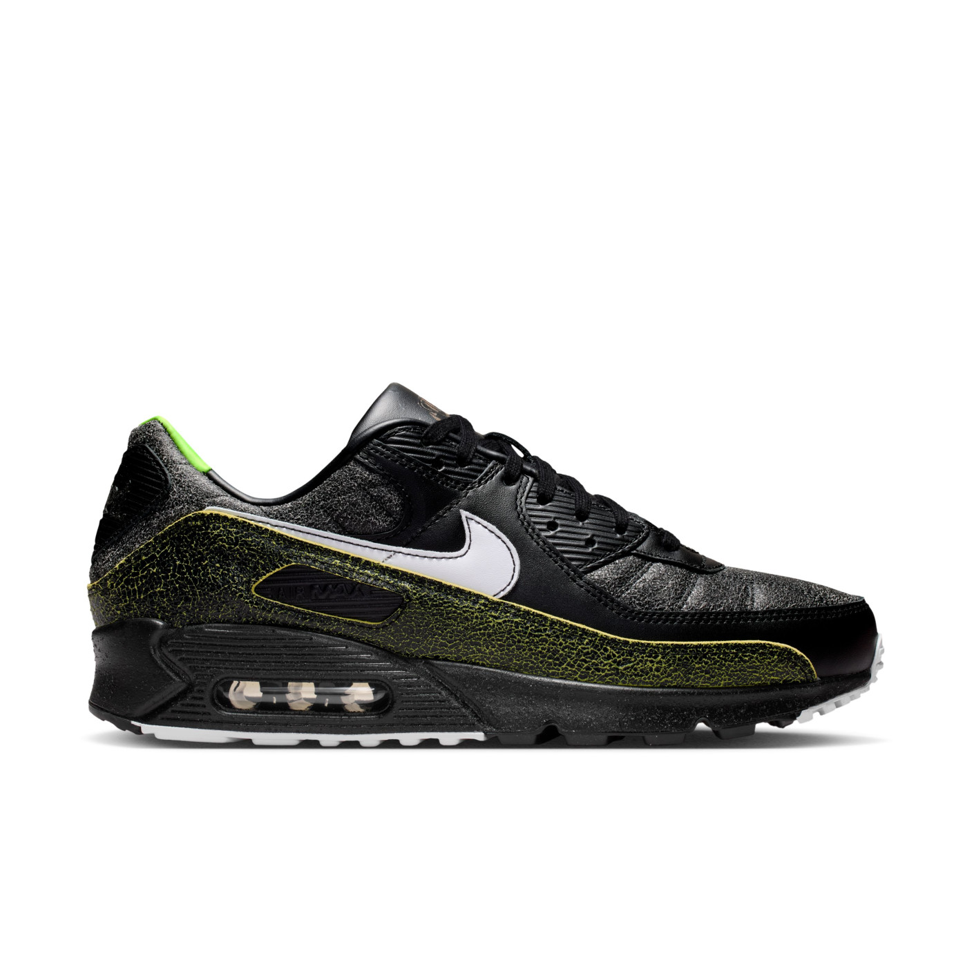 Nike Air Max 90 Tiempo Baskets Noir Blanc Voltage Green