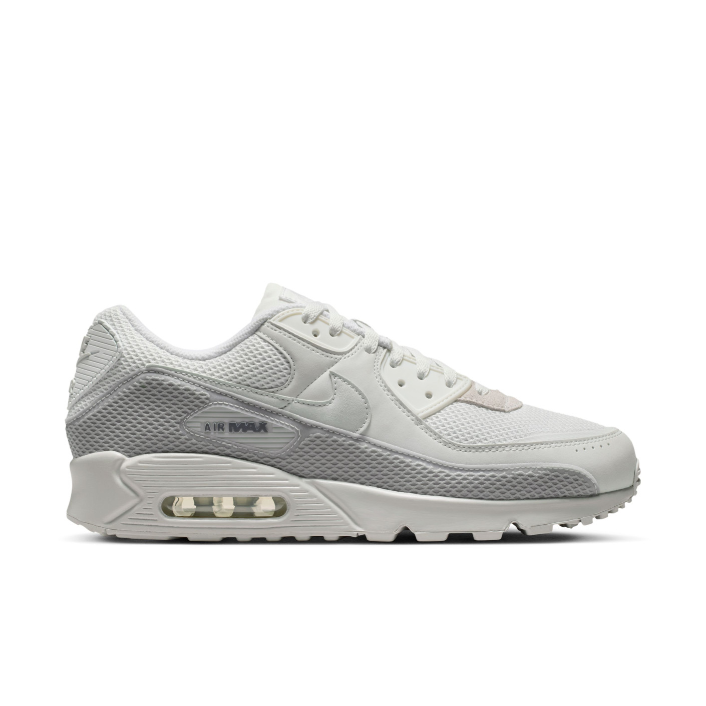Nike Air Max 90 Premium Sneakers Zilvergrijs Wit Beige Grijs