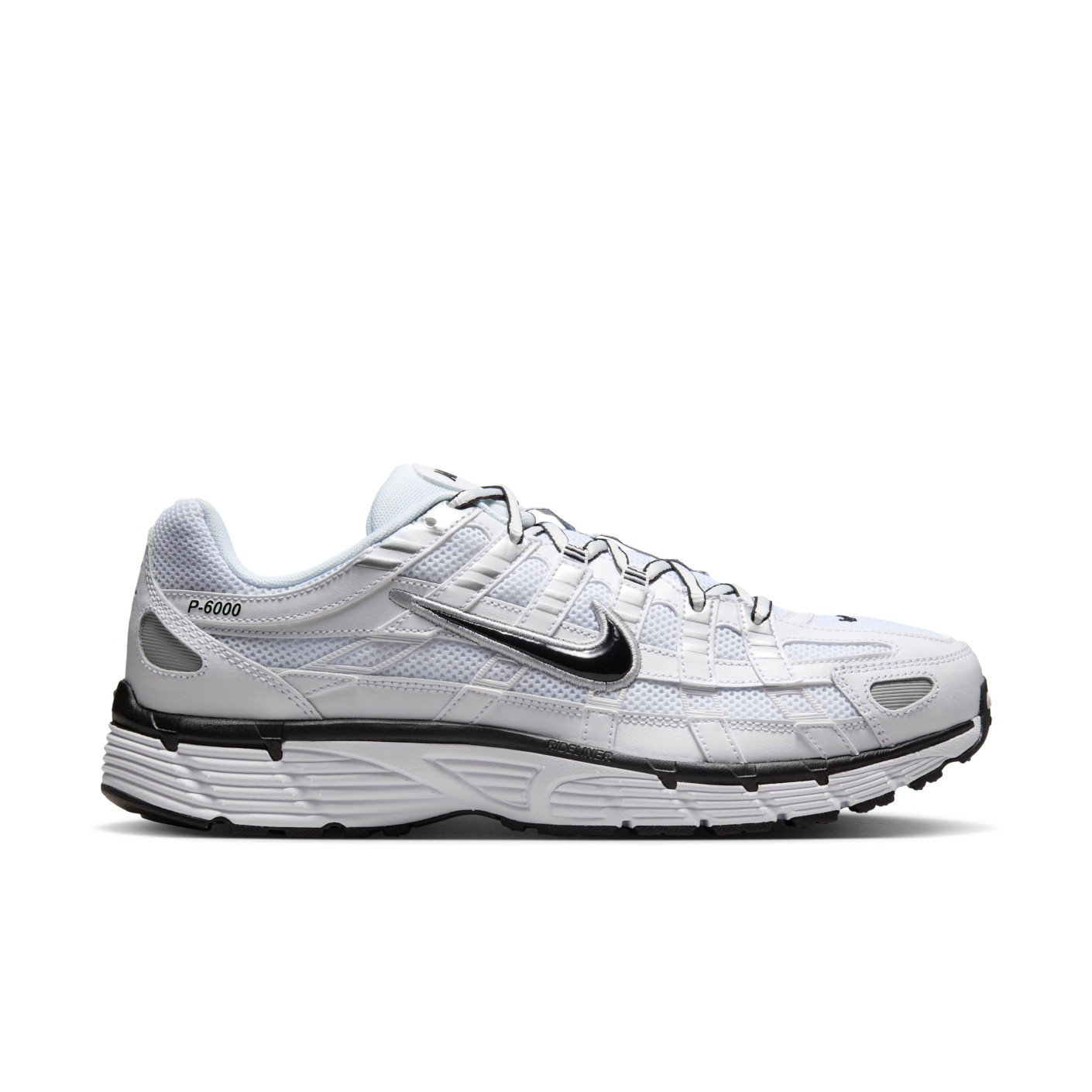 Nike P-6000 Baskets Blanc Metallic Silver Noir