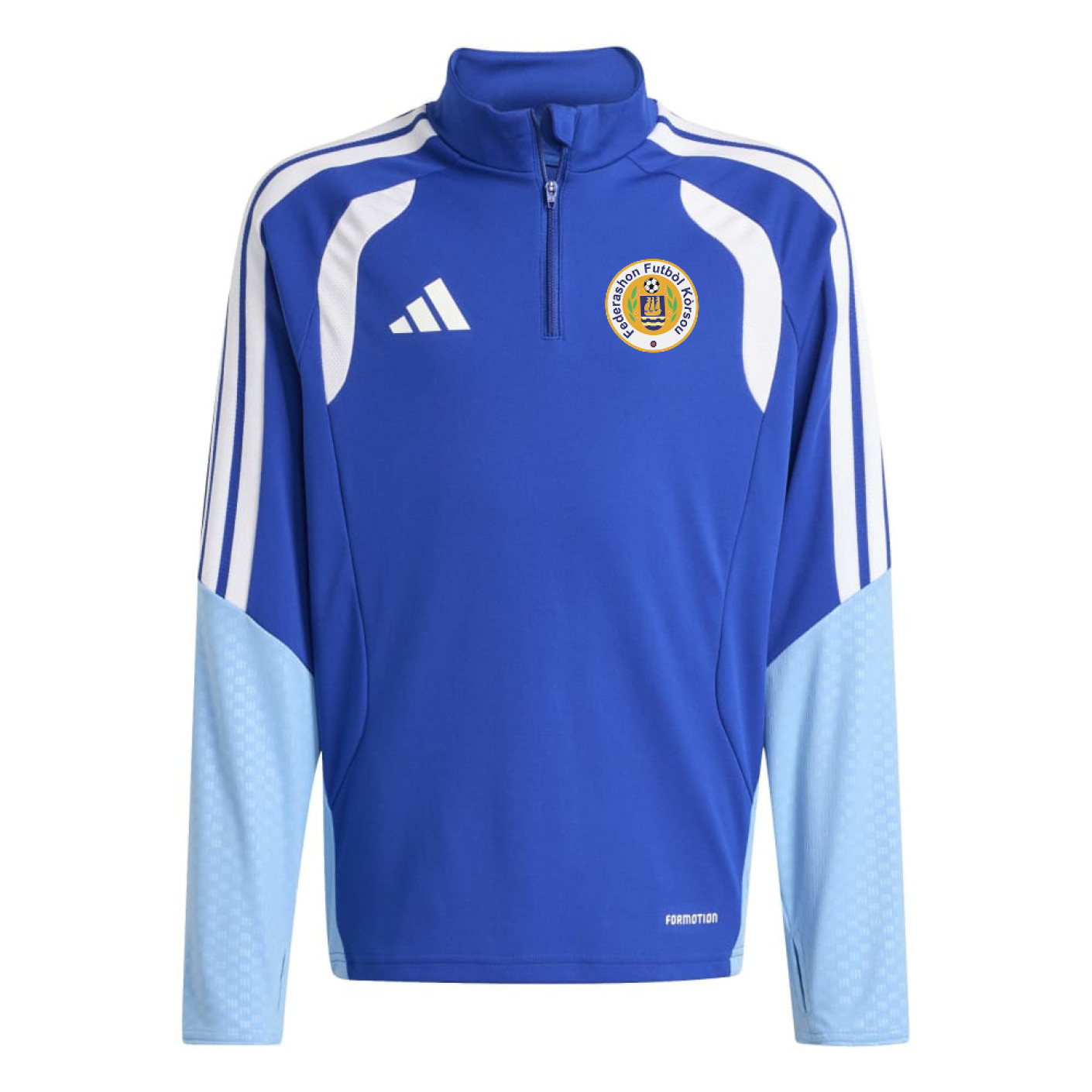 Haut d'entraînement adidas FFK Curaçao 1/4-Zip 2026-2028 pour Enfants, bleu