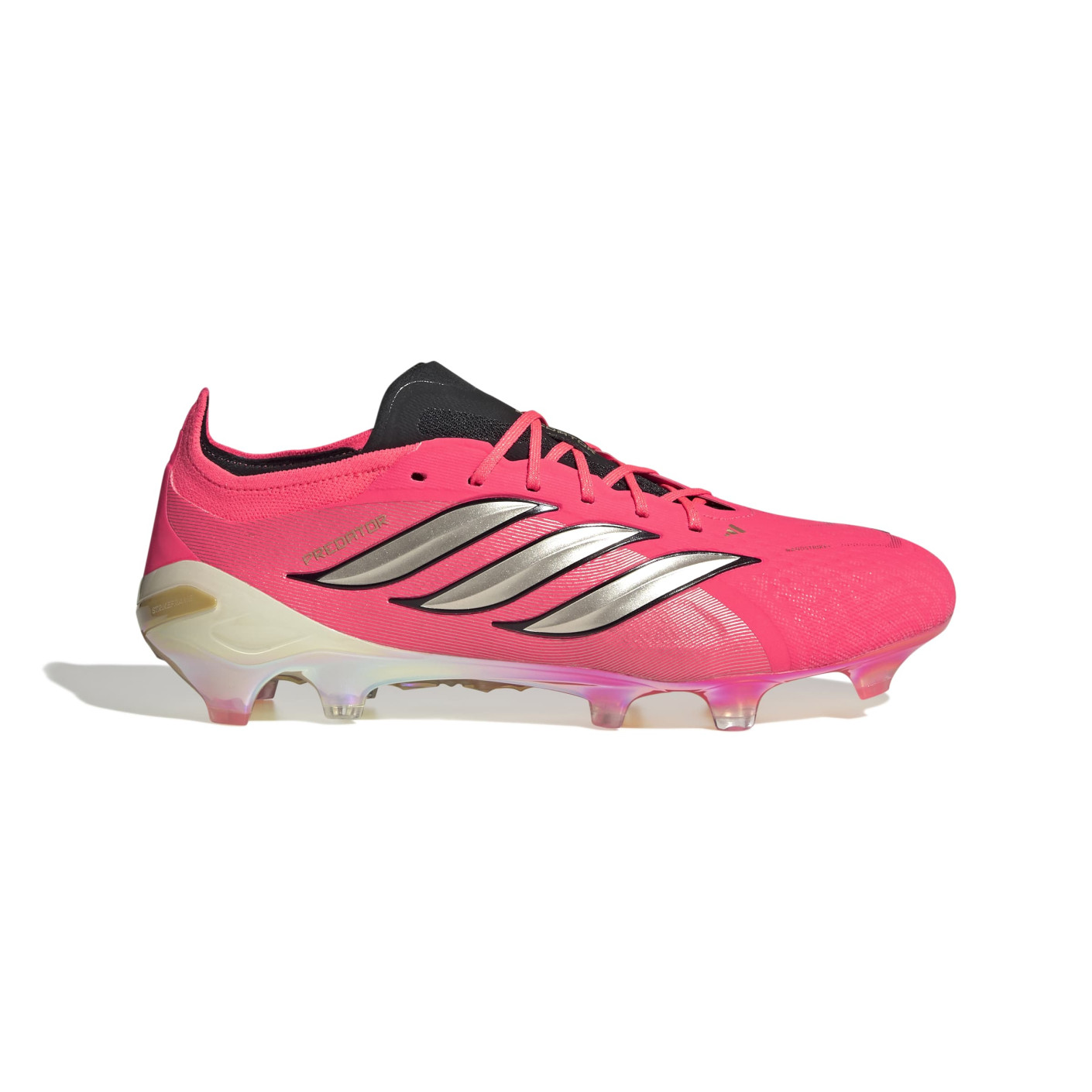 adidas Predator Elite Gazon Naturel Chaussures de Foot (FG) Rose Vif Gris Argenté Noir Doré