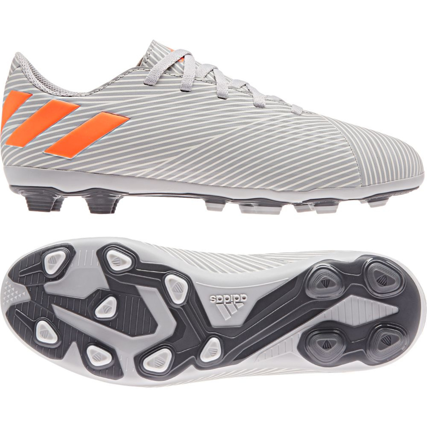 adidas NEMEZIZ 19.4 Gras / Kunstgras Voetbalschoenen (FxG) Kids Grijs Oranje