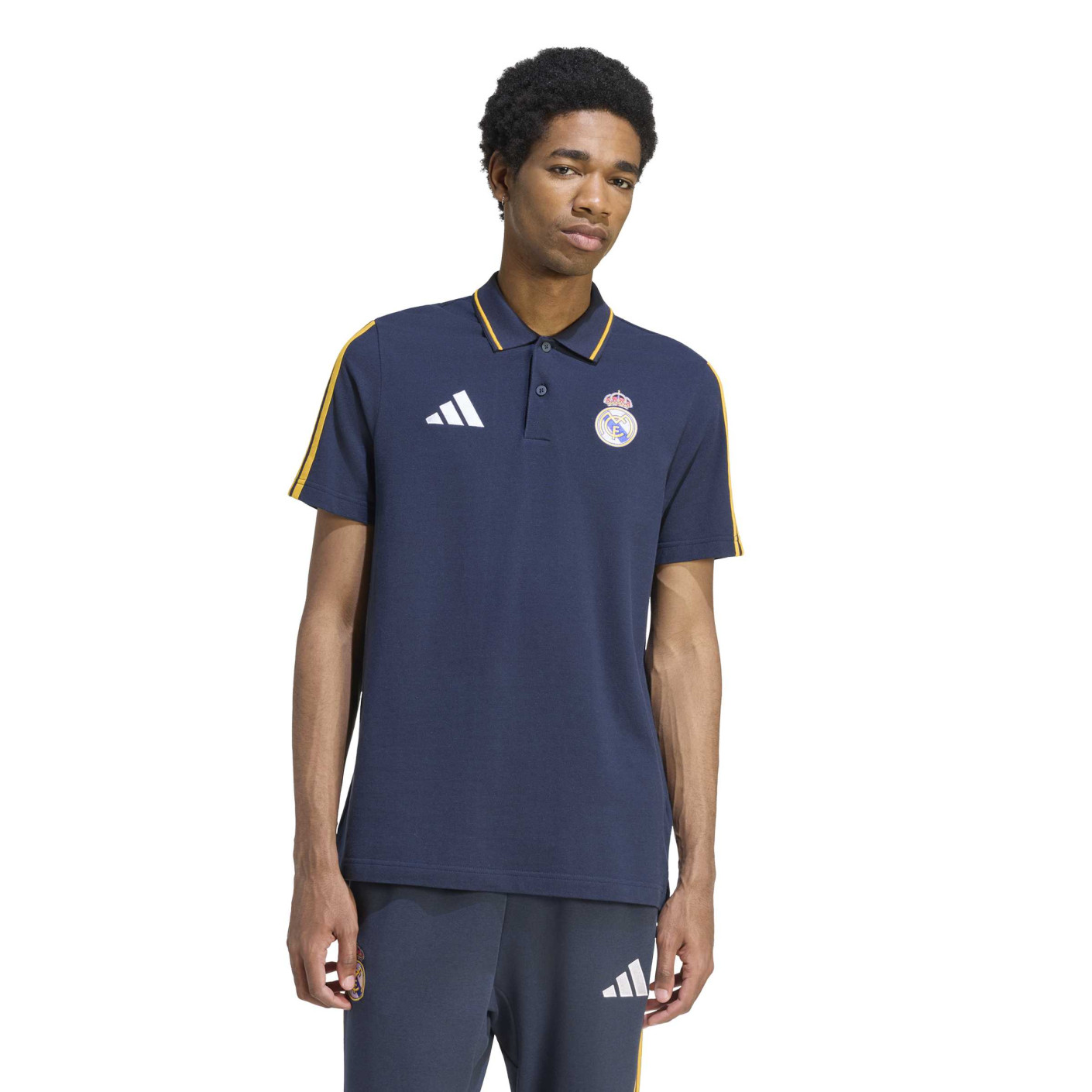 Polo adidas Real Madrid DNA 2026-2027 bleu foncé orange blanc