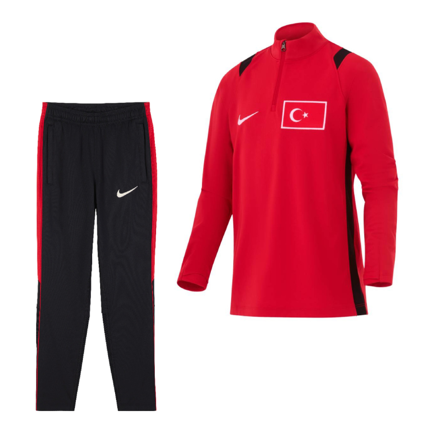 Nike Turkije Academy Pro Trainingspak 1/4-Zip 2026-2028 Kids Rood Zwart Wit