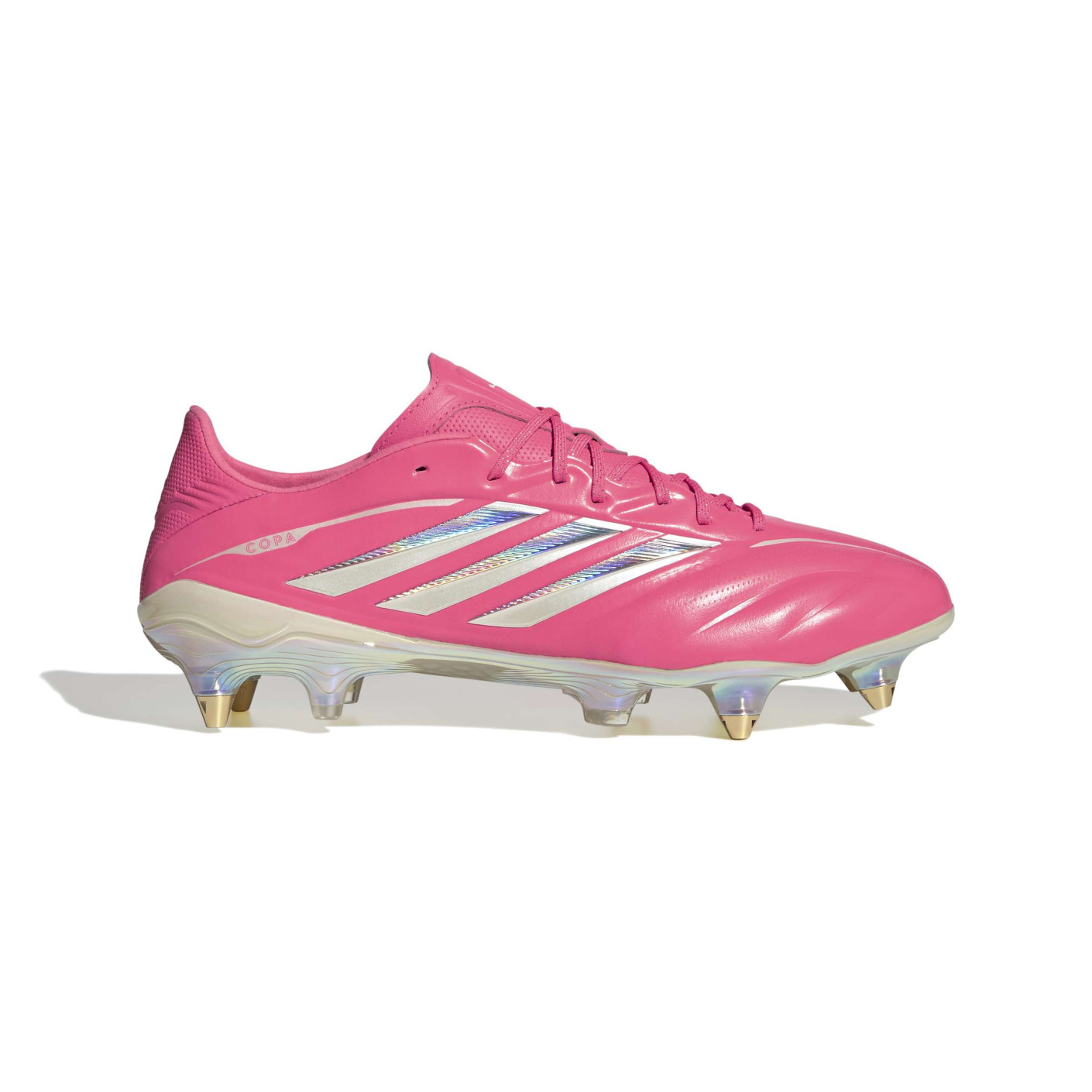 adidas Copa Pure IV Elite Crampons Vissés Chaussures de Foot (SG) Rose Vif Argenté Blanc