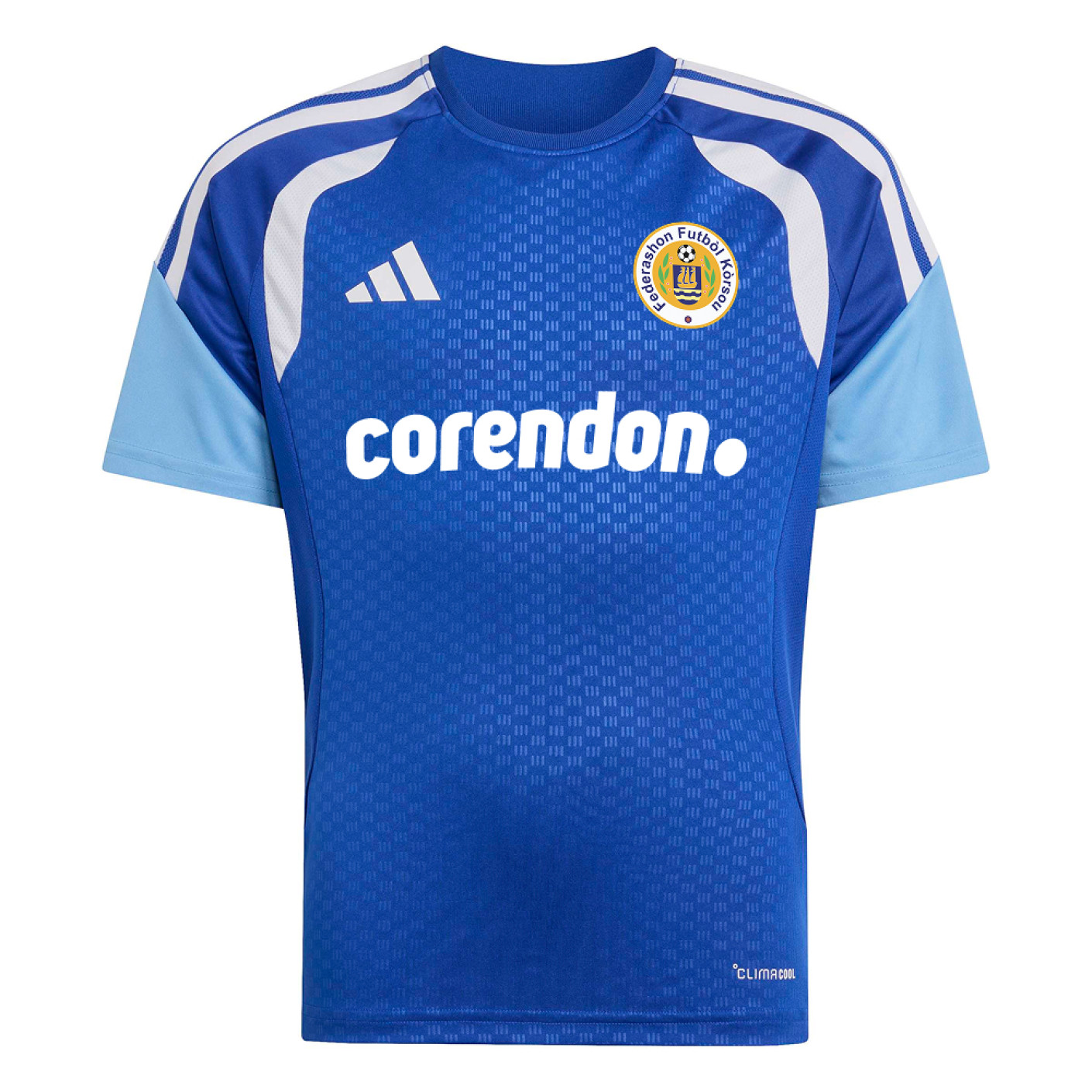 Chemise d'entraînement adidas FFK Curaçao 2026-2028 Sponsors Blue pour Enfants