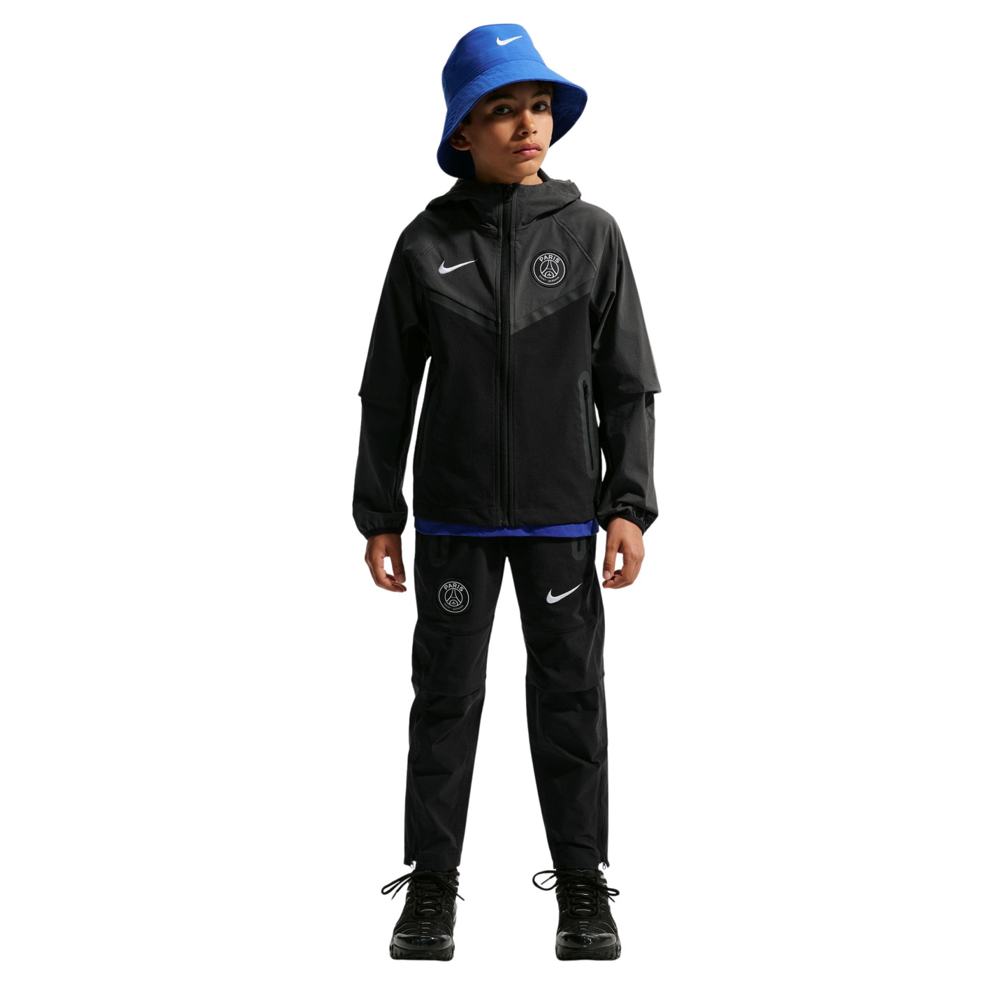 Nike Paris Saint-Germain Tech Woven Trainingspak 2026-2027 Kids Zwart Donkergrijs Wit
