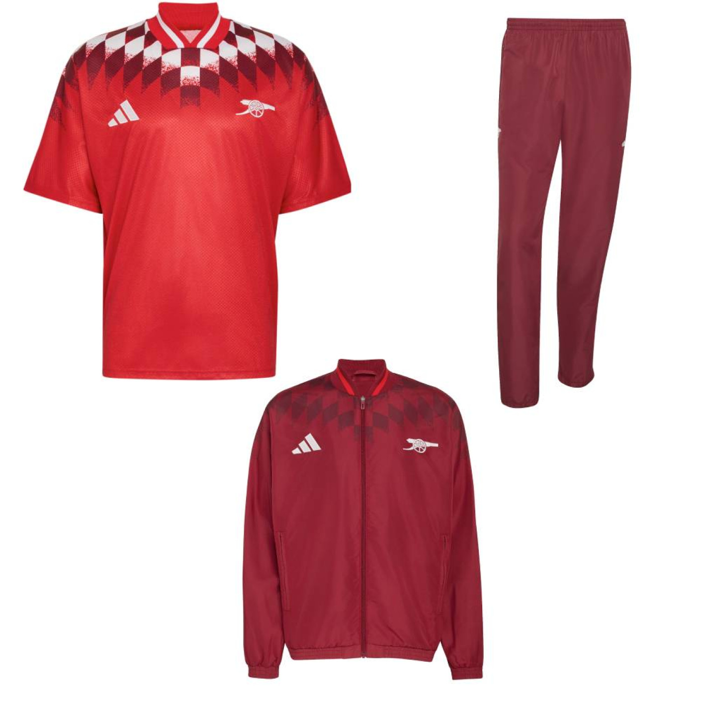 adidas Arsenal Stadium Full Set 2026-2027 Bordeauxrood Zwart Wit