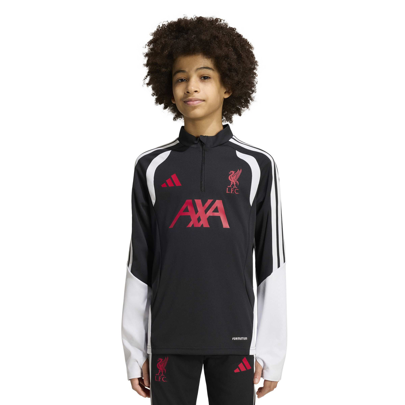 adidas Liverpool Trainingstrui 1/4-Zip 2026-2027 Kids Zwart Grijs Wit Rood