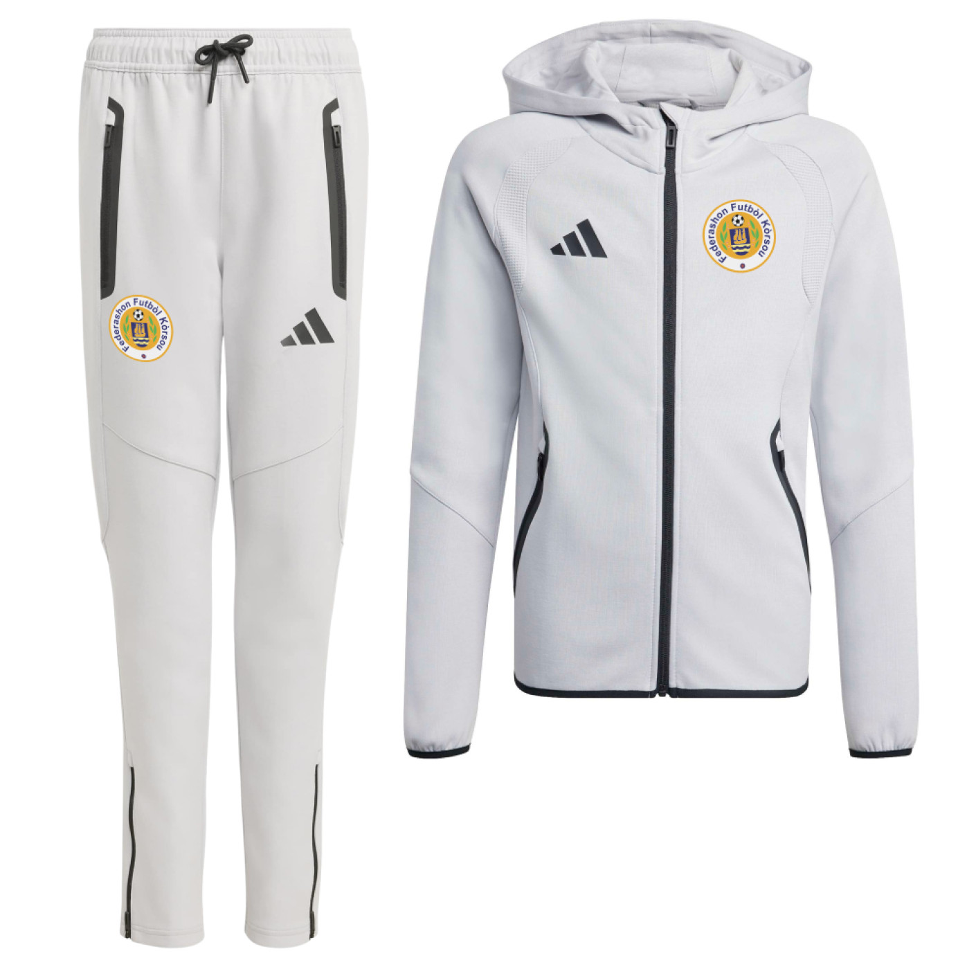 adidas FFK Curaçao Tiro Travel Joggingpak 2026-2028 Kids Grijs