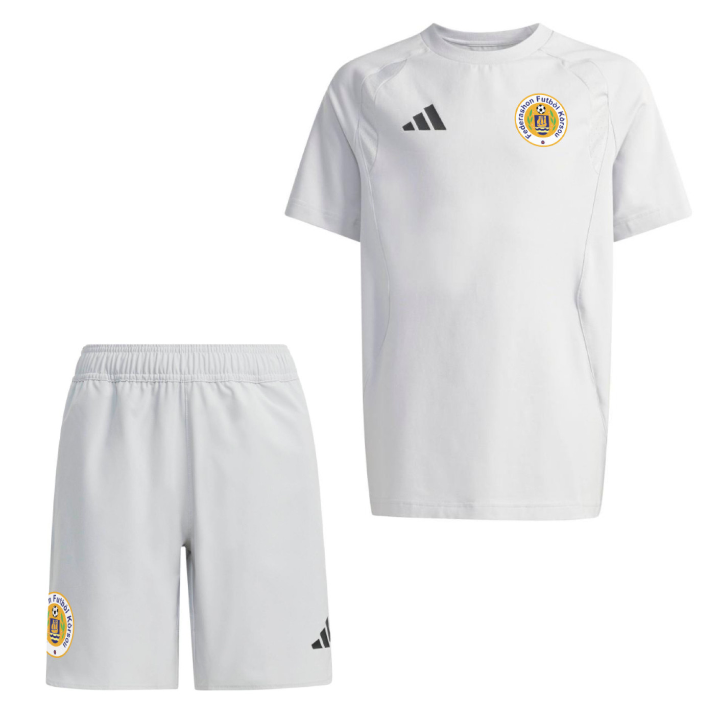 Kit d'entraînement adidas FFK Curaçao Tiro Travel pour Enfants 2026-2028, gris