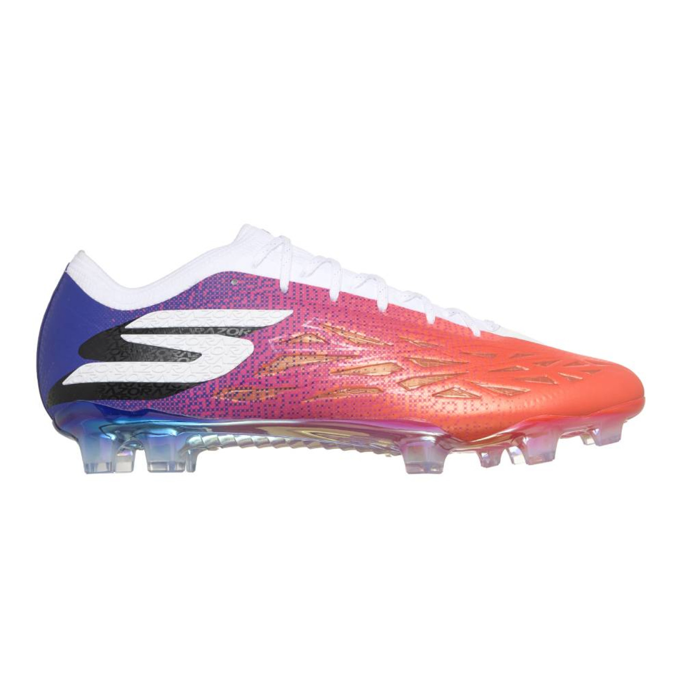 Skechers Razor 2 Elite Gazon Naturel Chaussures de Foot (FG) Blanc Rouge Vif Bleu Rose