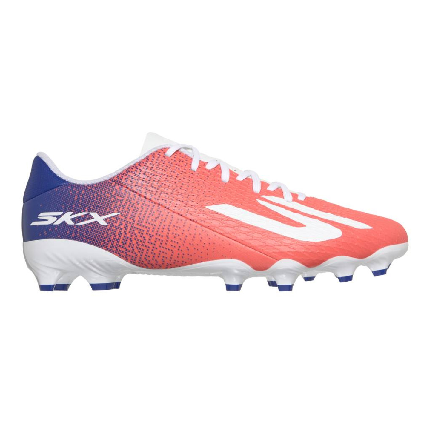 Skechers SKX_2 Club Gazon Naturel Artificiel Chaussures de Foot (MG) Blanc Rouge Vif Bleu Rose