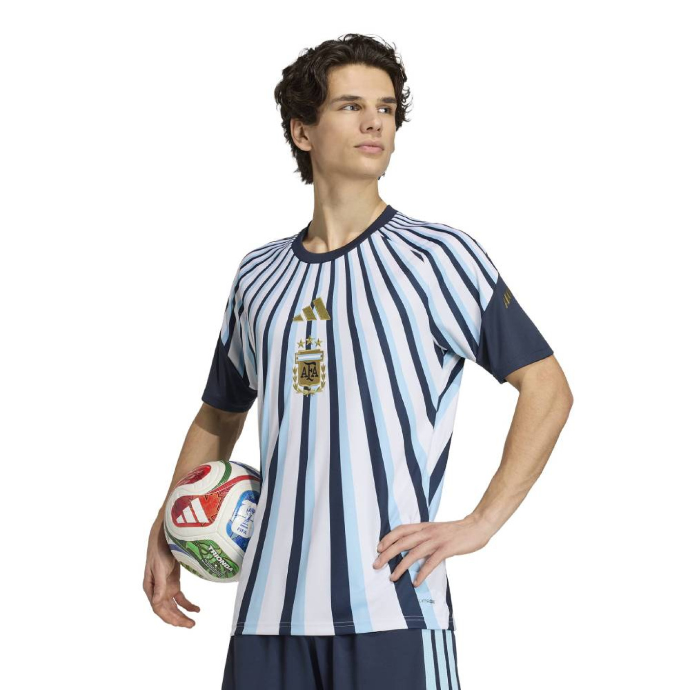 adidas Argentine Pre-Match Maillot d'Entraînement 2026-2028 Blanc Bleu Foncé Bleu Clair