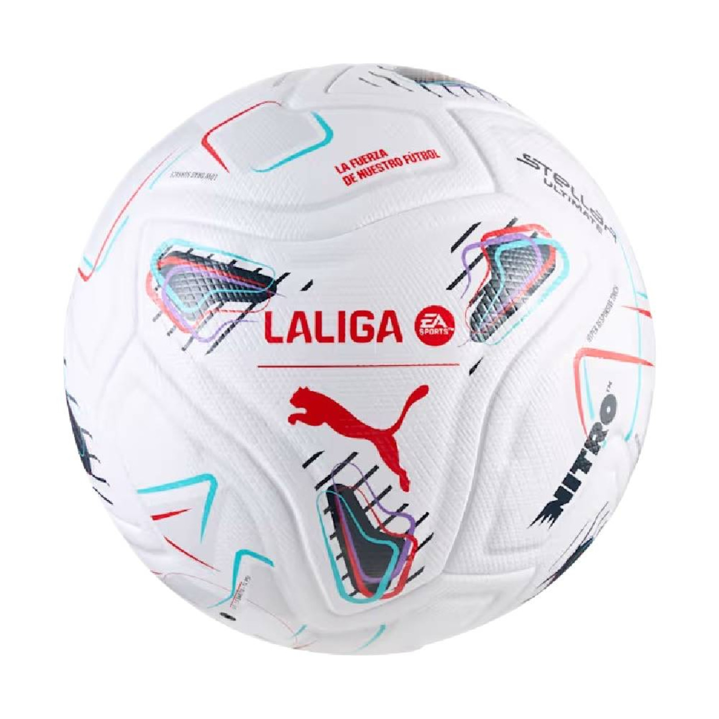 PUMA Stellar Nitro Ultimate LALIGA Voetbal Maat 5 2026-2027 Wit Multicolor