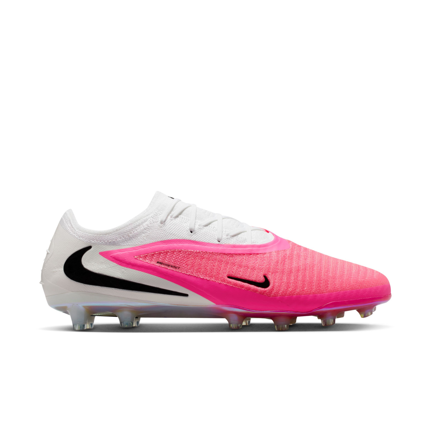 Nike Phantom 6 Low Elite Gazon Artificiel Chaussures de Foot (AG) Blanc Rose Vif Noir