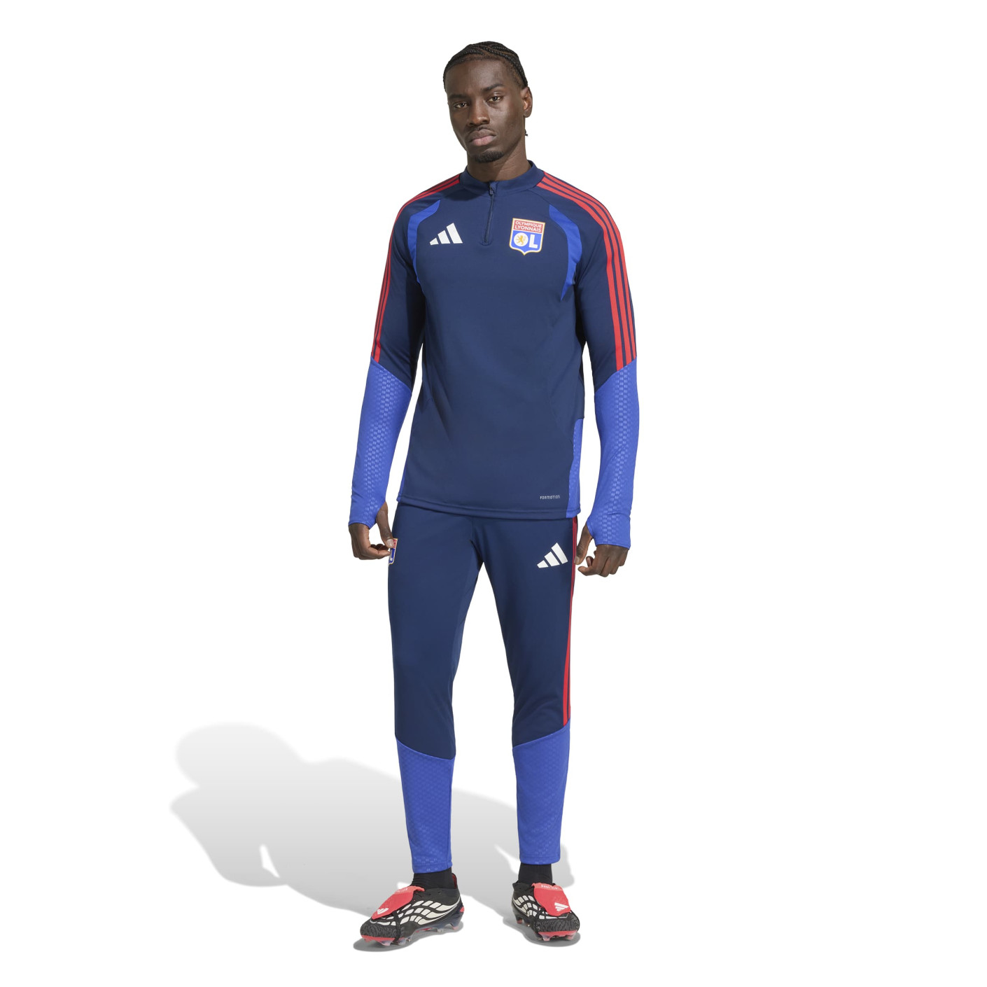 adidas Olympique Lyon Trainingspak 1/4-Zip 2026-2027 Donkerblauw Blauw Rood