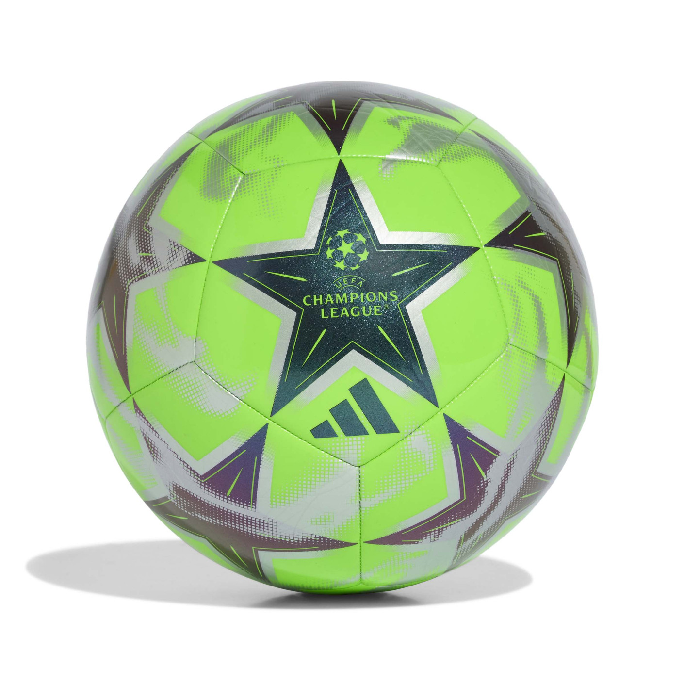 adidas UEFA Champions League Club Ballon de Foot Taille 5 2026-2027 Gris Argenté Noir Vert Vif