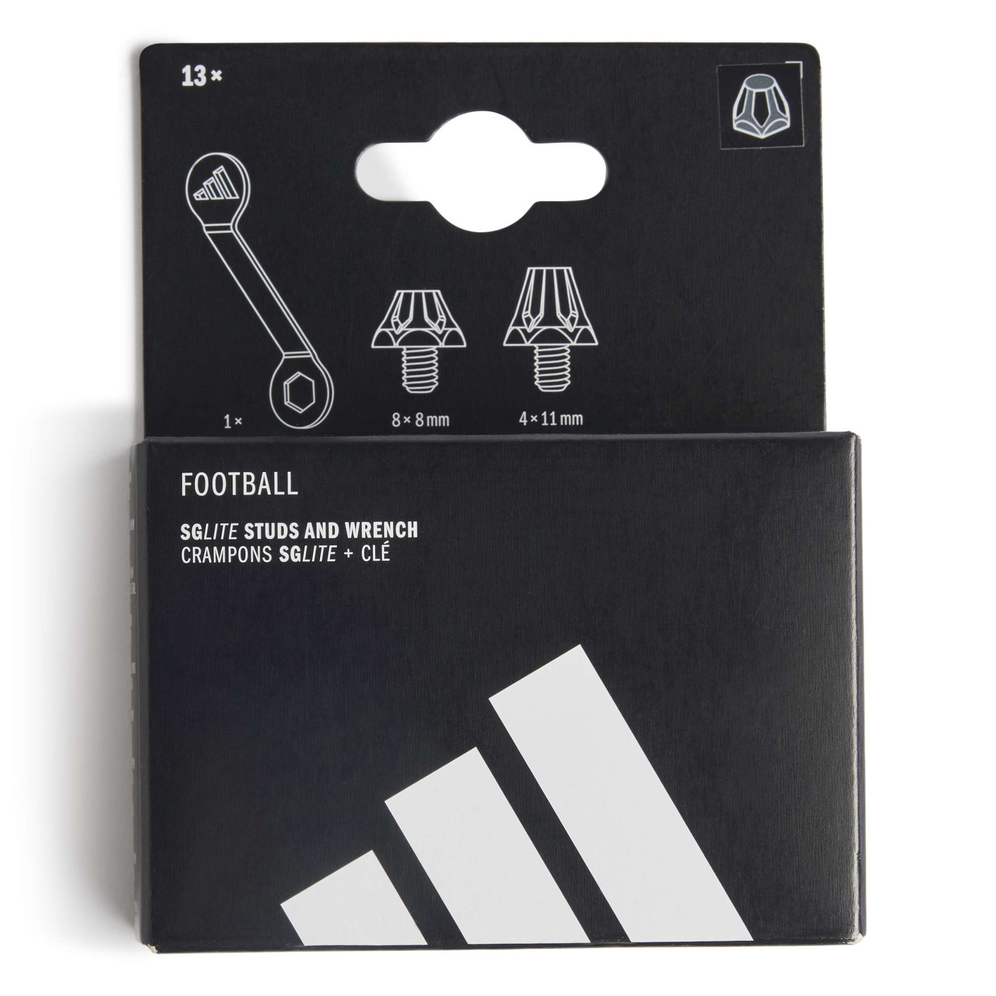 adidas SGLITE Crampons Avec Clé 8 x 8 MM & 4 x 11 MM Noir Gris Foncé