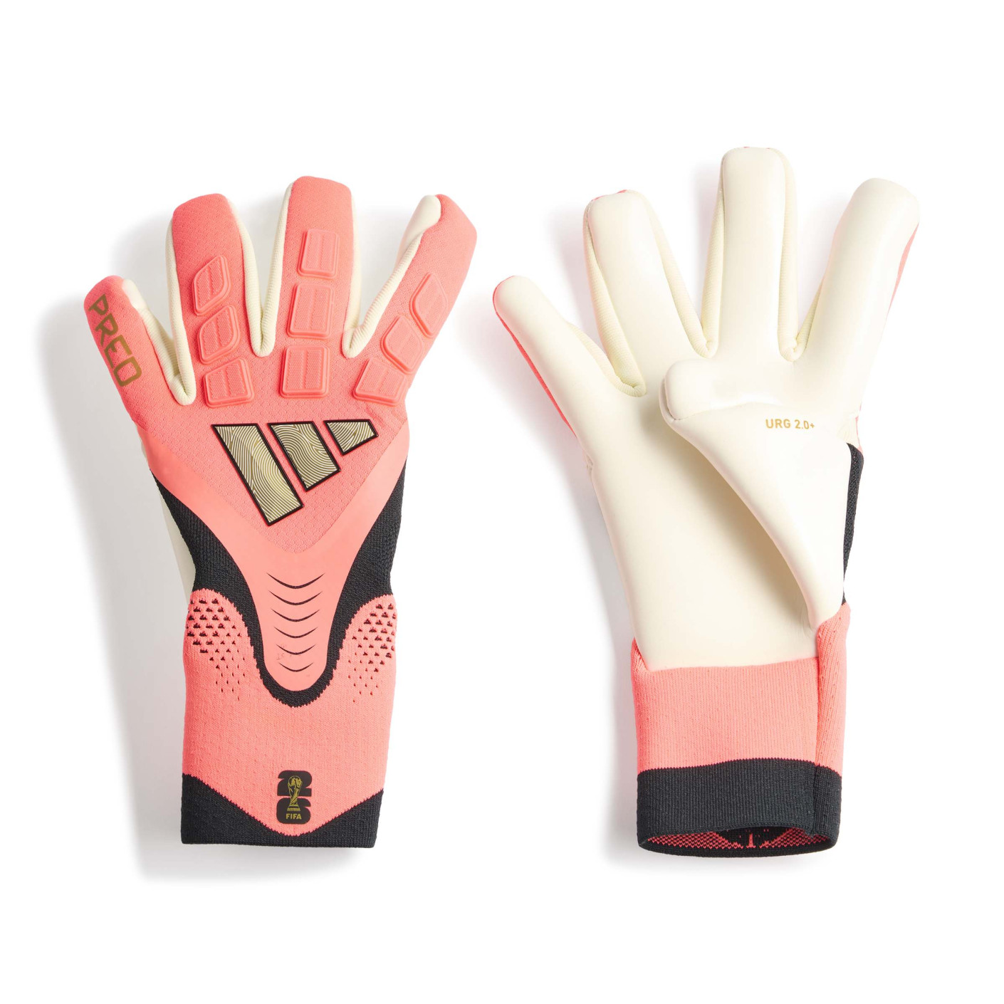 adidas Predator Pro Gants de Gardien de But Rose Vif Gris Argenté Noir Doré