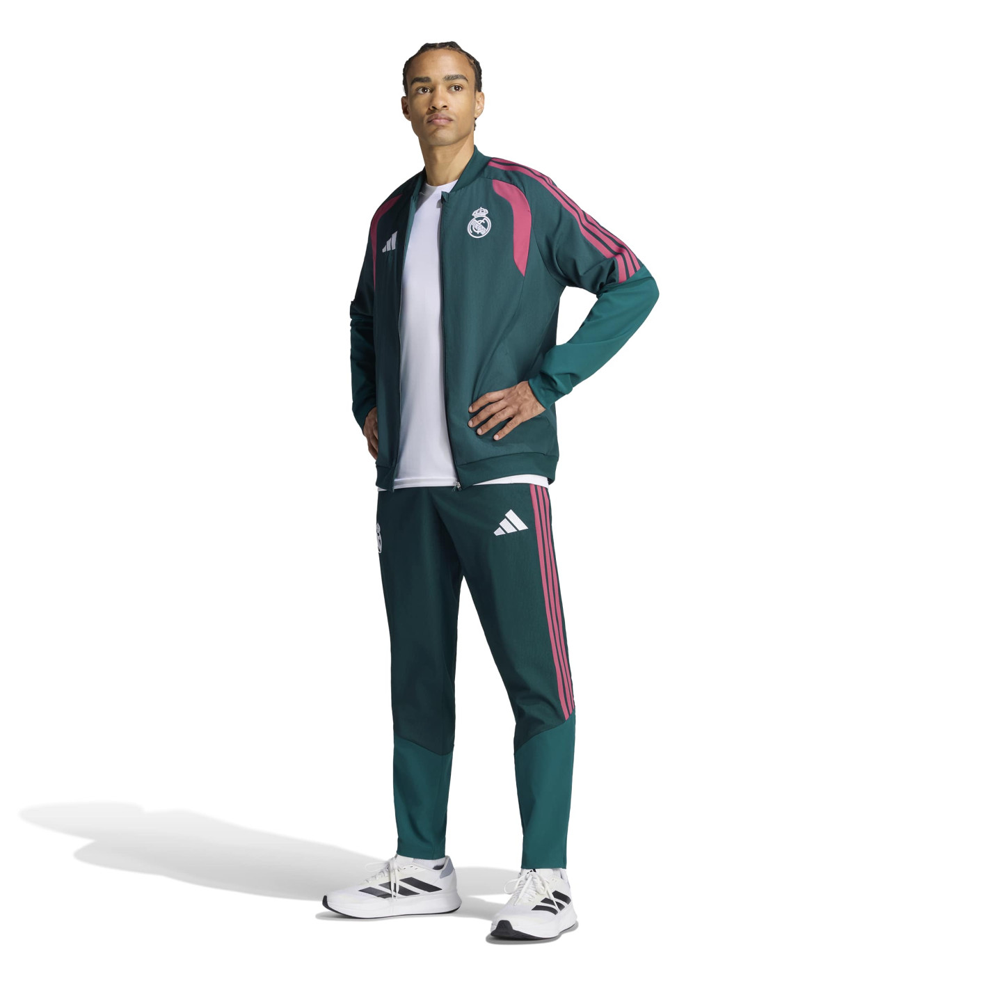 Survêtement de présentation adidas Real Madrid 2026-2027 vert foncé rose blanc