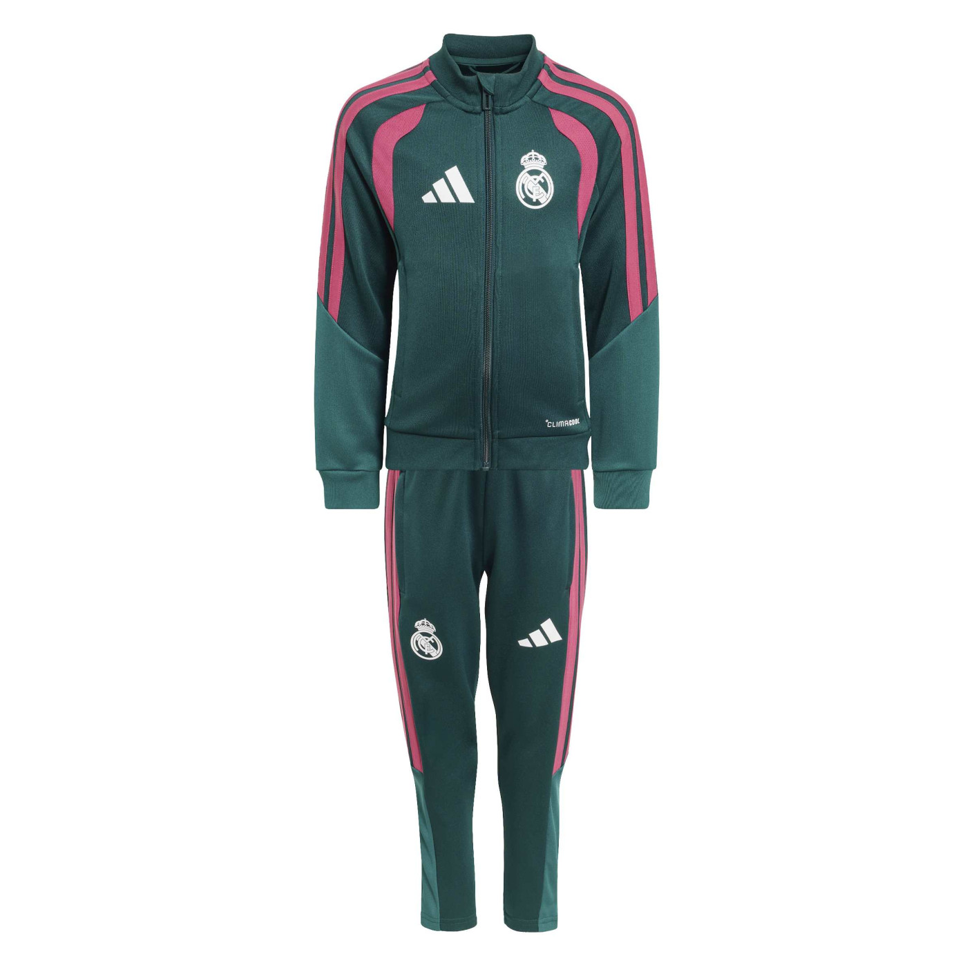 adidas Real Madrid Trainingspak 2026-2027 Peuters/Kleuters Donkergroen Roze Wit